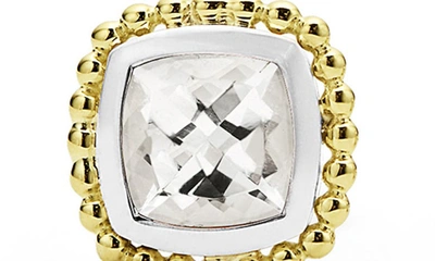 Lagos Caviar Color White Topaz Stud Earrings In Gold