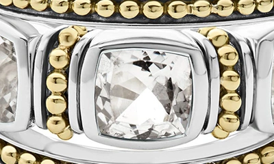 Lagos Set Of 3 Caviar Color White Topaz Stacking Rings In Topaz
