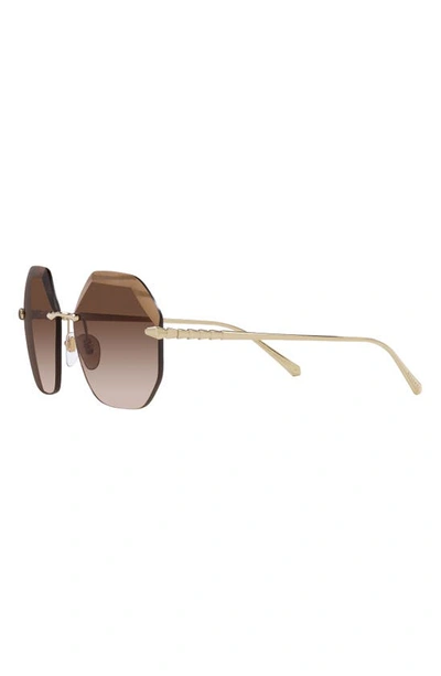 Shop Bvlgari 59mm Gradient Irregular Sunglasses In Brown Grad
