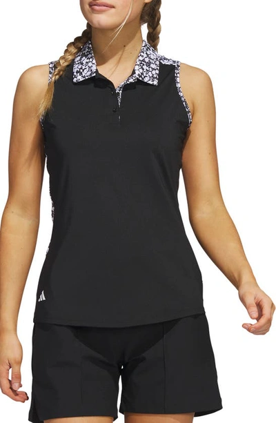 Shop Adidas Golf Ultimate 365 Sleeveless Golf Shirt In Black