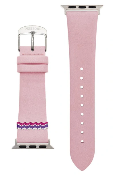 Shop Missoni Zigzag 22mm Leather Apple Watch® Watchband In Pink