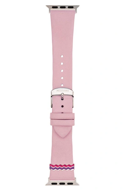 Shop Missoni Zigzag 22mm Leather Apple Watch® Watchband In Pink