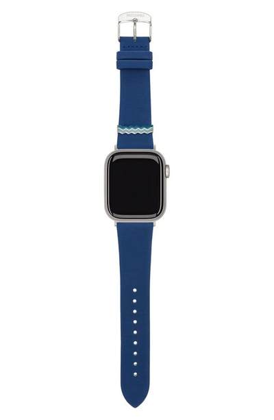 Shop Missoni Zigzag 22mm Leather Apple Watch® Watchband In Blue