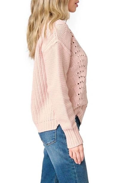 Gibsonlook Scallop Stitch Sweater In Pearl Blush