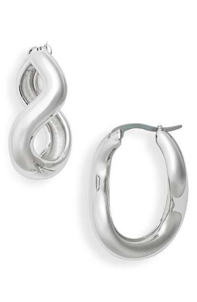 Shop Jenny Bird Gala Twist Hoop Earrings In Silver