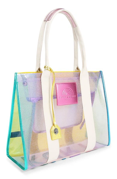 Shop Kurt Geiger Southbank Clear Vinyl Tote In Yellow Multi