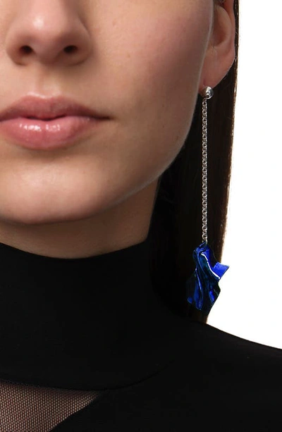 Shop Sterling King Gelsey Fold Drop Earrings In Cobalt