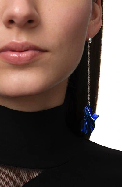 Sterling King Gelsey Fold Drop Earrings In Cobalt