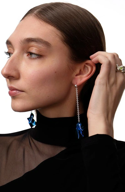 Shop Sterling King Gelsey Fold Drop Earrings In Cobalt