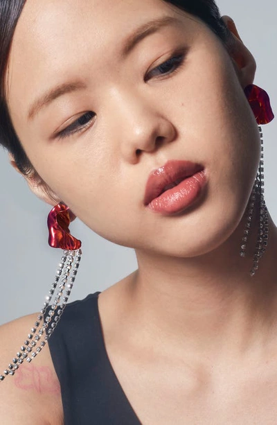 Sterling King Georgia Crystal Drop Earrings In Ruby