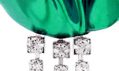 Shop Sterling King Georgia Crystal Drop Earrings In Emerald