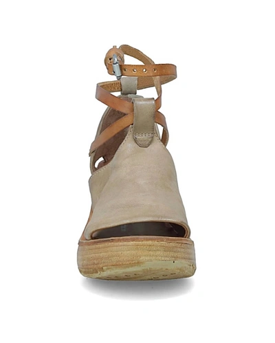 Shop As98 Nino Wedge Sandal In Taupe In Beige