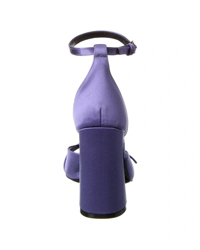 Shop Versace Medusa Silk Sandal In Purple