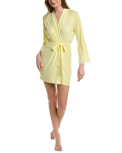 Shop Anna Kay Smooth Short Robe In Yellow