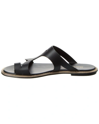 Shop Ferragamo Marilu Leather Sandal In Black