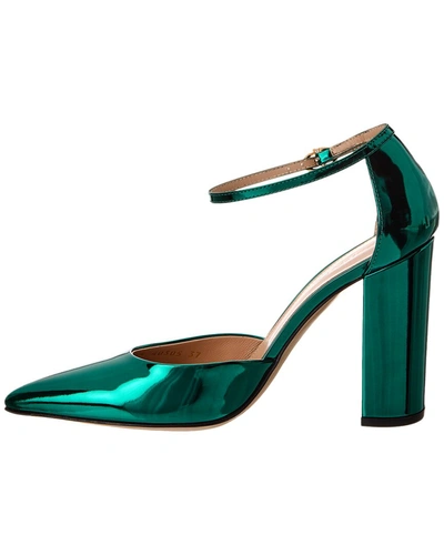 Shop Gianvito Rossi Piper Anklet 100 Leather Pump In Green