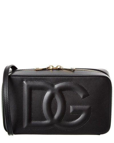 Shop Dolce & Gabbana Dg Small Leather Camera Bag In Black