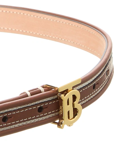 Shop Burberry Monogram Motif Canvas & Leather Belt In Brown