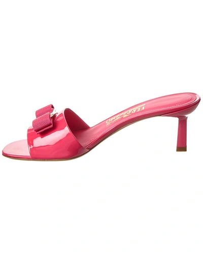 Shop Ferragamo Glo Patent Sandal In Pink