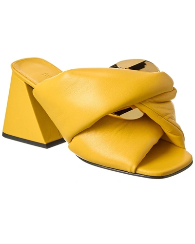 Shop Jw Anderson Twist Leather Sandal In Yellow