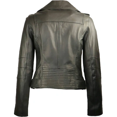 Shop Michael Kors Outerwear Asymmetrical Zip Belted Short Leather Jacket In Black