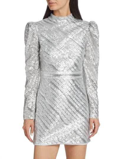 Shop Saylor Pille Sequin Mini Dress In Silver