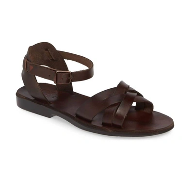 Shop Jerusalem Sandals Women's Chloe Leather Adjustable Sandal In Brown