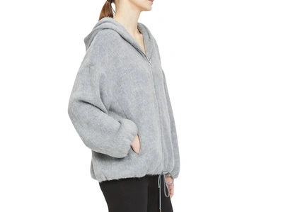 Shop Theory Outerwear Oversized Zip Up Drawstring Hoodie Jacket In Gray In Grey