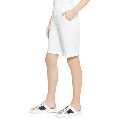 Shop Nydj Petites Womens Denim High Rise Bermuda Shorts In White