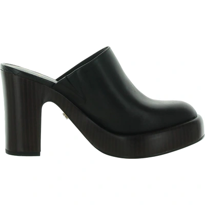 Shop Sam Edelman Shiloh Womens Leather Block Heel Mules In Black