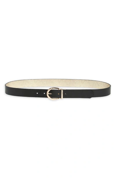 Linea Pelle Snake Embossed Reversible Belt In Gold/ Black