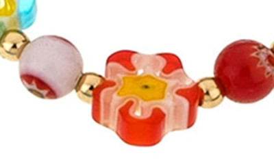 Shop Ettika Set Of 3 Rainbow Beaded & 6-6.5mm Cultured Freshwater Pearl Stretch Bracelets In Gold