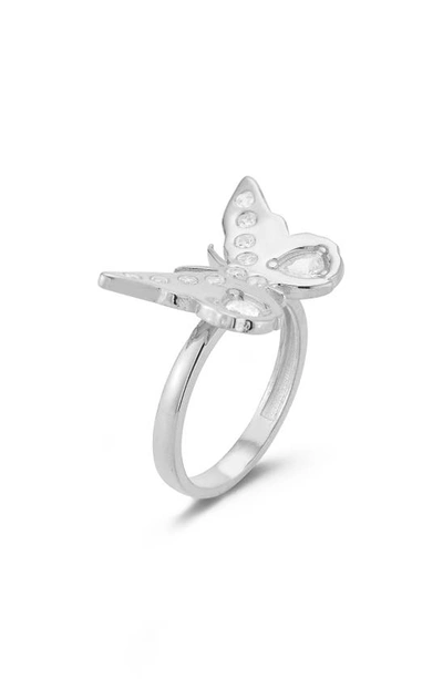 Shop Sphera Milano Sterling Silver & Cz Butterfly Ring