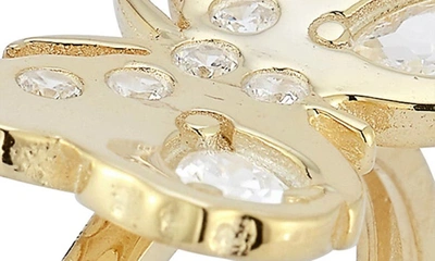 Sphera Milano Sterling Silver & Cz Butterfly Ring In Gold