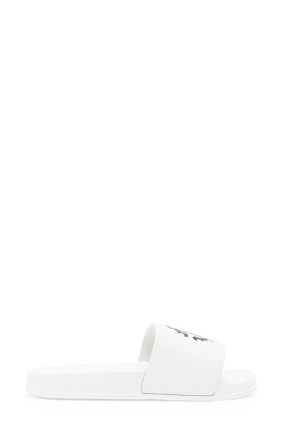 Shop Roberto Cavalli Pool Slide Sandal In White/ Black