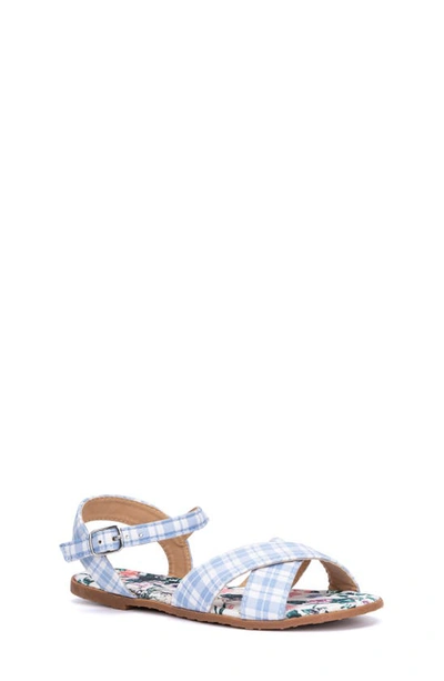 Olivia Miller Kids' Plaid Ankle Strap Sandal In Blue