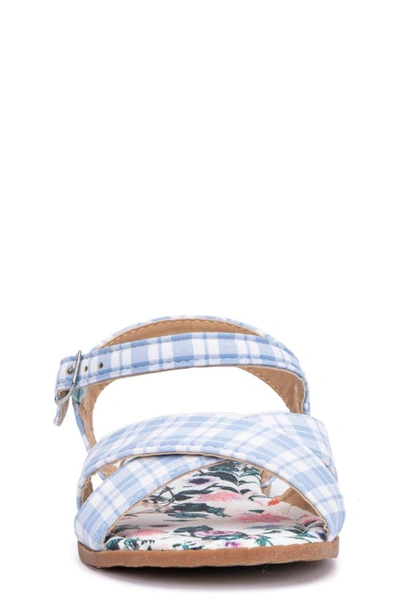 Olivia Miller Kids' Plaid Ankle Strap Sandal In Blue