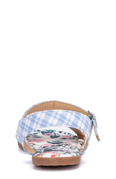 Olivia Miller Kids' Plaid Ankle Strap Sandal In Blue