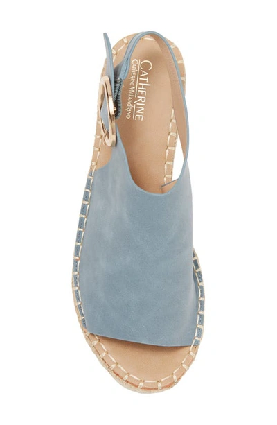 Shop Catherine Catherine Malandrino Cirkly Espadrille Wedge Sandal In Blue Nubuck