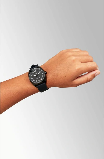 Shop Nixon Mullet Silicone Strap Watch In Black / Black