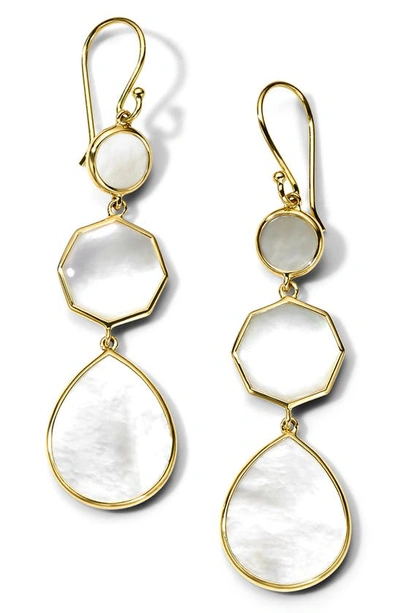Shop Ippolita 18k Gold Polished Rock Candy Mother Of Pearl Dangle Earrings