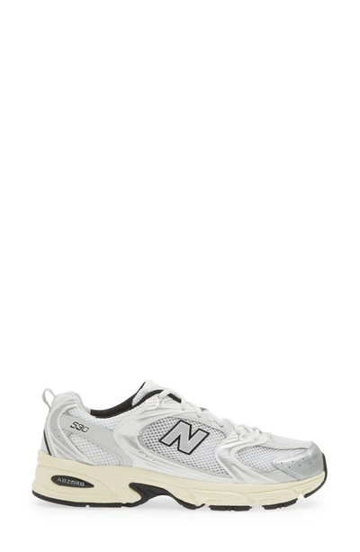 Shop New Balance Gender Inclusive 530 Sneaker In White/ Silver Metallic