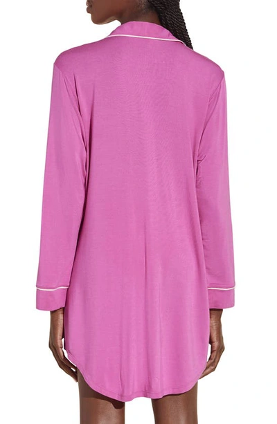 Shop Eberjey Gisele Jersey Knit Sleep Shirt In Italian Rose/ Ivory