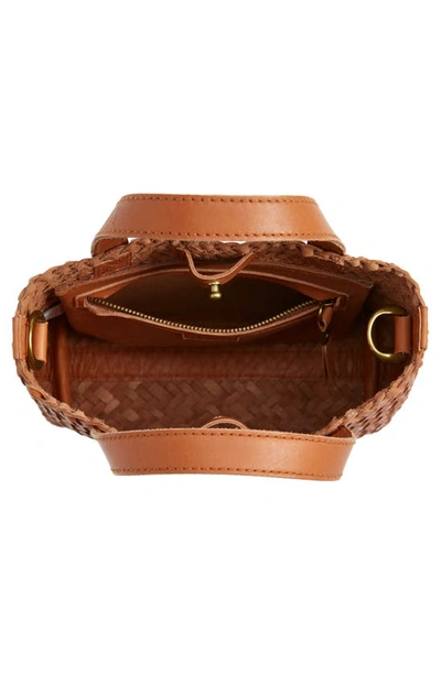Madewell The Small Transport Crossbody: Woven Leather Edition In Burnished Caramel