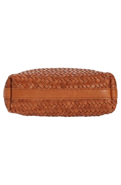 Madewell The Small Transport Crossbody: Woven Leather Edition In Burnished Caramel