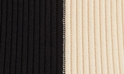 Shop Staud Shoko Colorblock Sweater In Buff/black