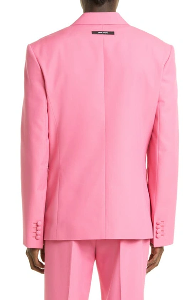 Shop Palm Angels Sonny Double Breasted Blazer In Pink Pink