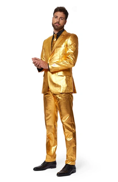 Shop Opposuits Groovy Gold Two Button Notch Lapel Suit In Yellow