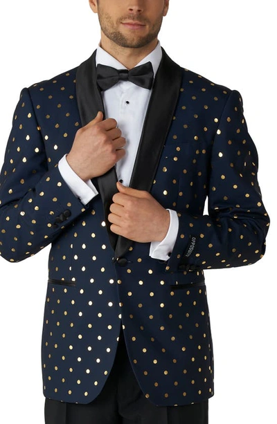 Shop Opposuits Goldy Dot Tuxedo Jacket In Blue