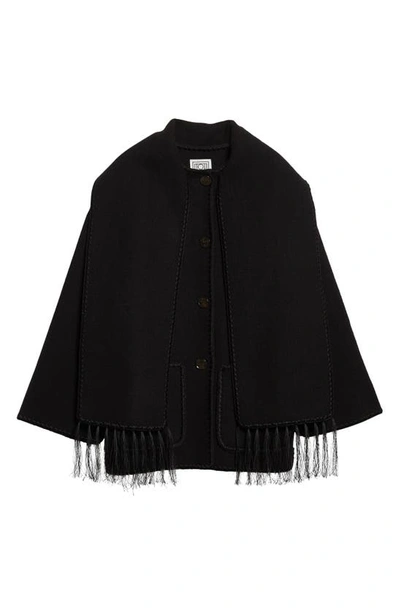 Totême Womens Black Embroidered Scarf Brushed Wool-blend Jacket In Black